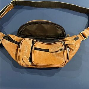Men's Tan Leather Waist Bag